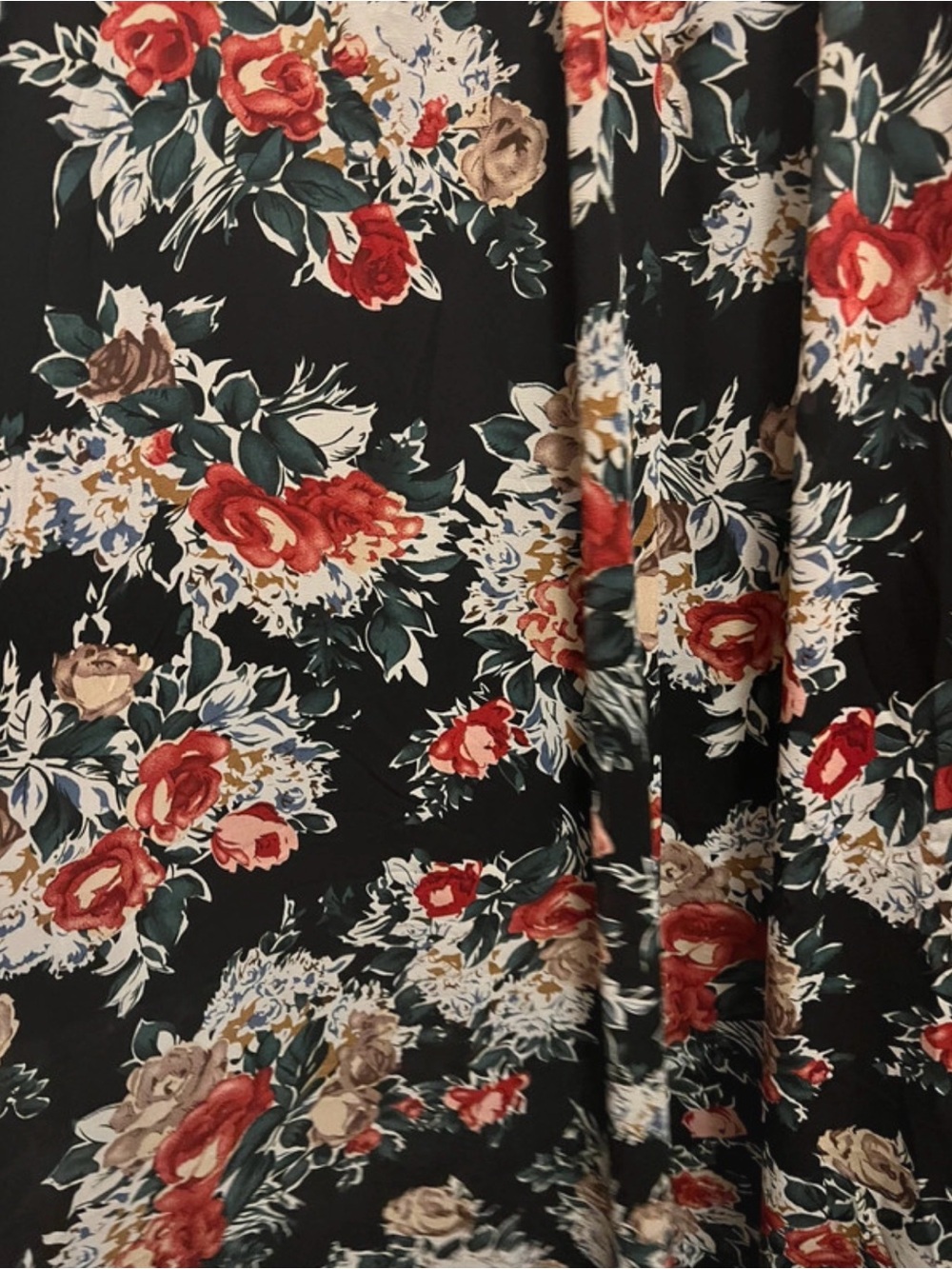 entro Black Floral Maxi Dress with Red and Cream Blooms - Picture 7 of 8